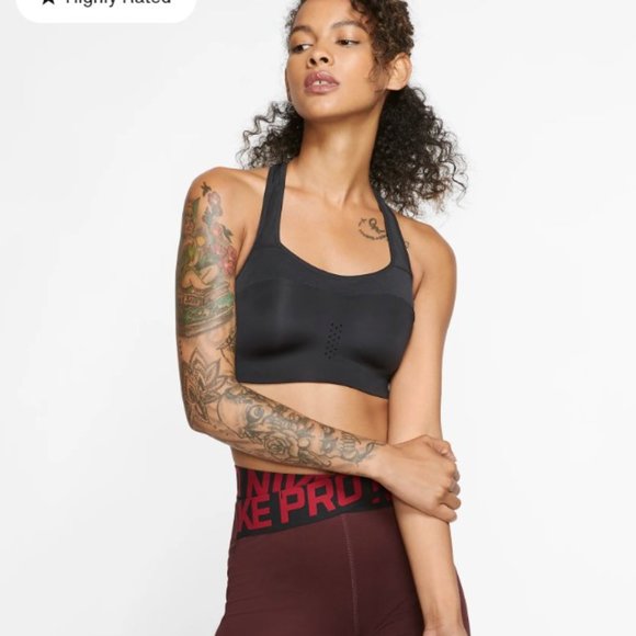 Nike Women's Alpha Black Dri-FIT High Impact Sports Bra Size MEDIUM A-C - Picture 2 of 5